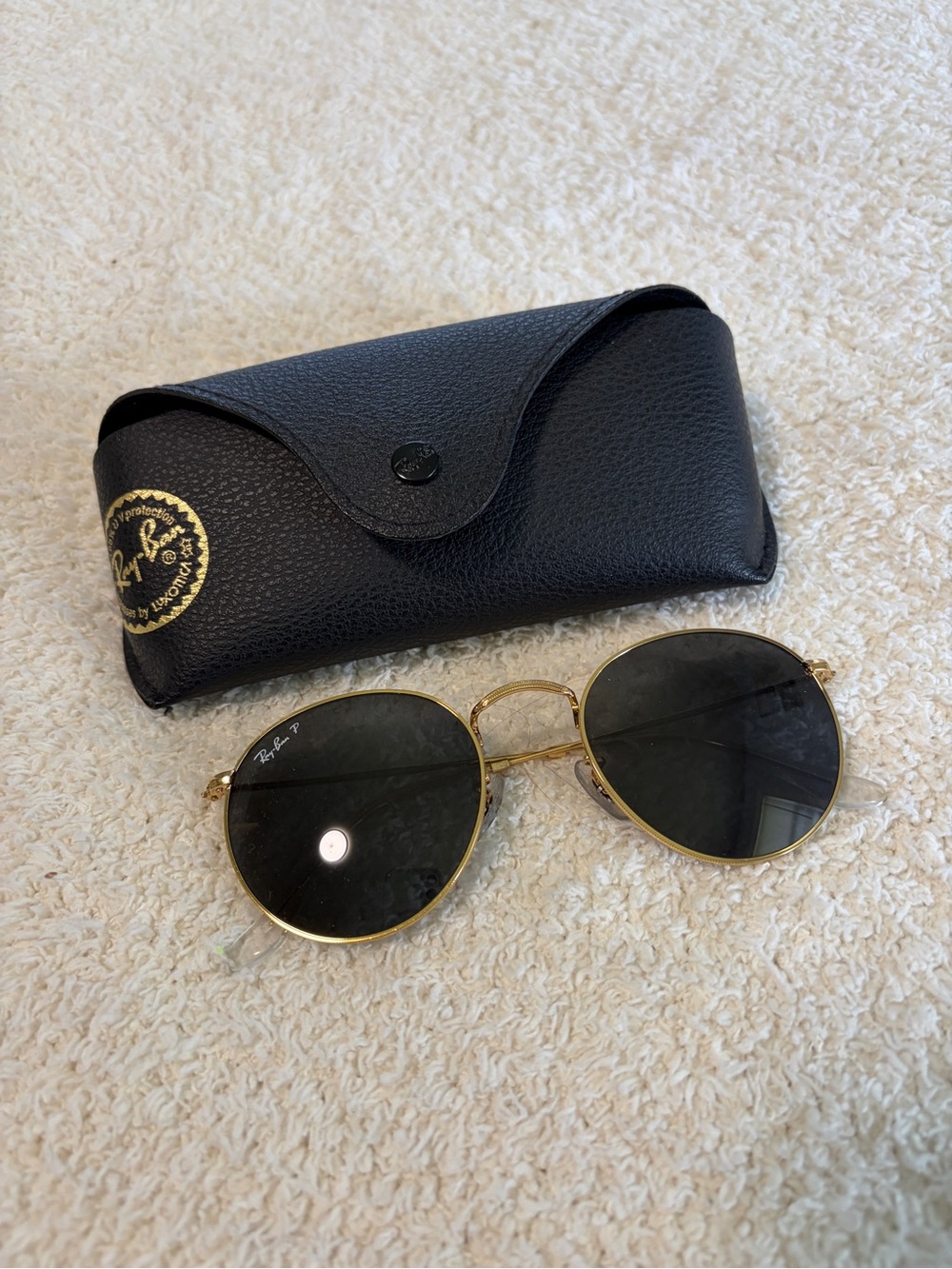 Ray-Ban Black and Gold Sunglasses